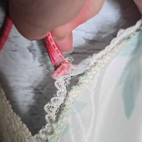 Vintage Deena Floral Lace Trim Slip Dress Sz M - Picture 6 of 11